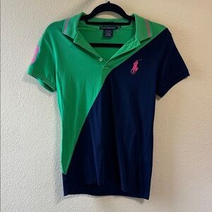 Ralph Lauren Polo Golf in Green and Navy with Pink Accents size Medium